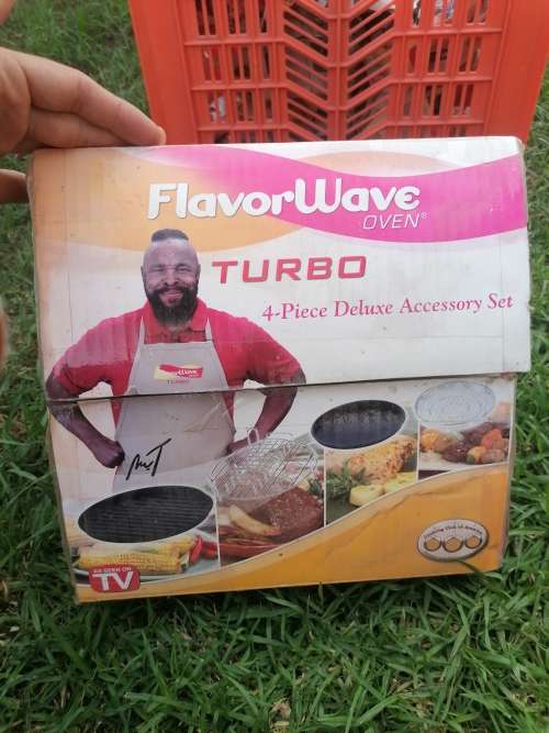 Flavor wave oven turbo 4 piece deluxe accessory set. Unused