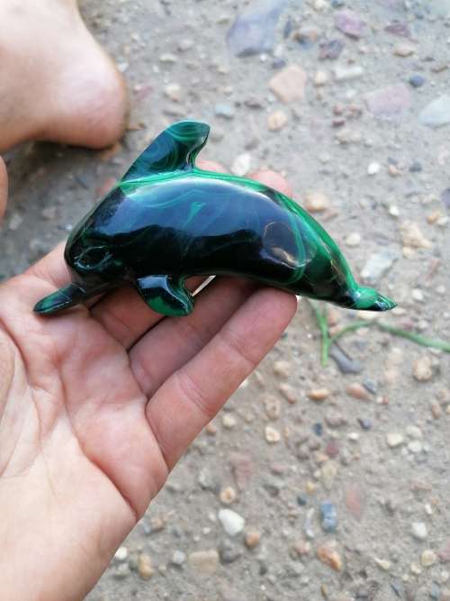 MALACHITE DOLPHIN ORNAMENT