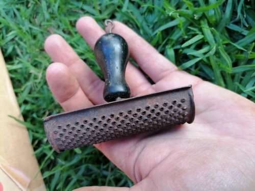 ANTIQUE 1890`s TIN NUTMEG SPICE GRATER