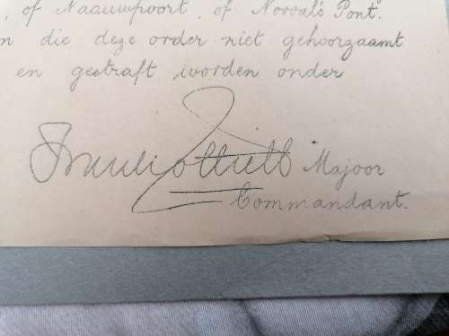 ULTRA RARE BOER WAR AFRICANA 1901 DOCUMENT SIGNED BY Major F. W. G. Tothill