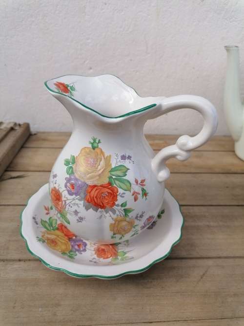 the original staffordshire jones & middleton itd 1824 burslem england jug and plate