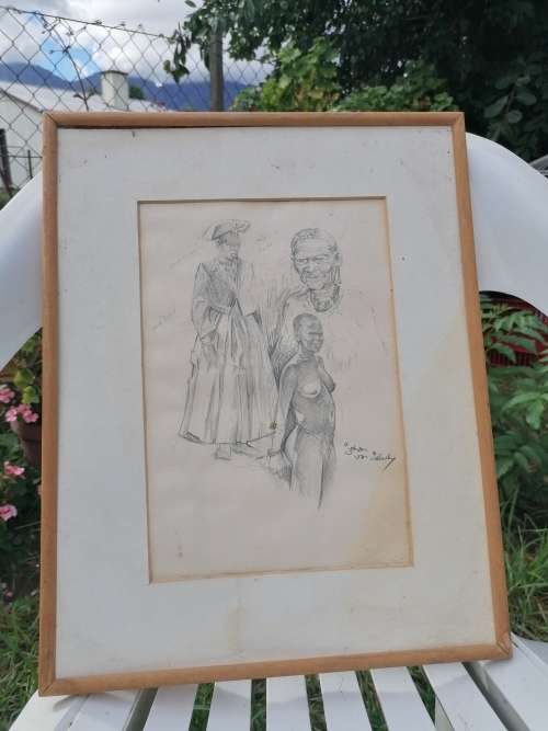 ORIGINAL jOHAN VAN NIEKERK PENCIL DRAWING