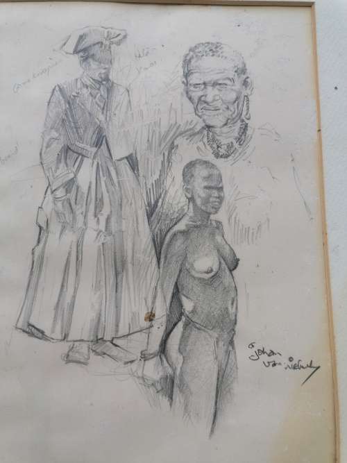 ORIGINAL jOHAN VAN NIEKERK PENCIL DRAWING