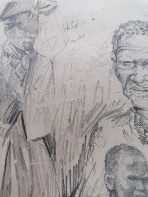 ORIGINAL jOHAN VAN NIEKERK PENCIL DRAWING
