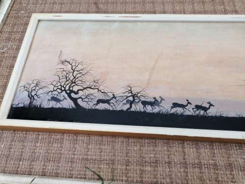 very old set of 3 oil on board Monte Heyns paintings(1923-2001)