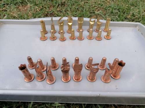 Rhodesian military chess set,pieces constructed from bullet cases