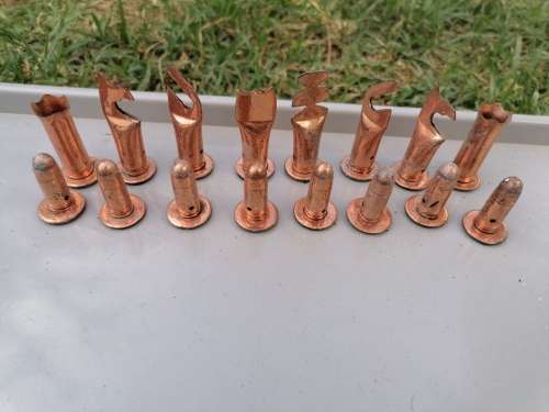 Rhodesian military chess set,pieces constructed from bullet cases