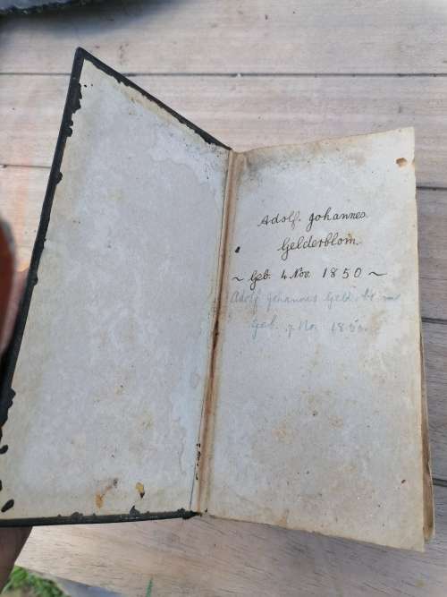 Antieke 1867 gezangen boek wat behoort het aan i Adolf Johannes gelderblom gebore 4 nov