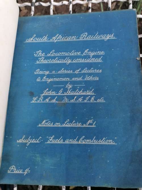 1929 South African Railways training manual for `Enginemen` - John G. Hatchard