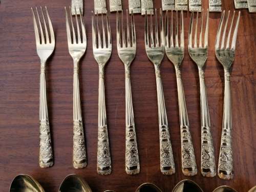 Vintage made in Japan Gold plated stainless steel cutlery lot