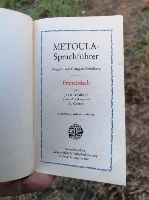 Französisch, Metoula-Sprachführer von Jean Desbons 1912