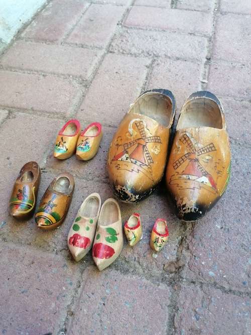 Small vintage wooden shoes