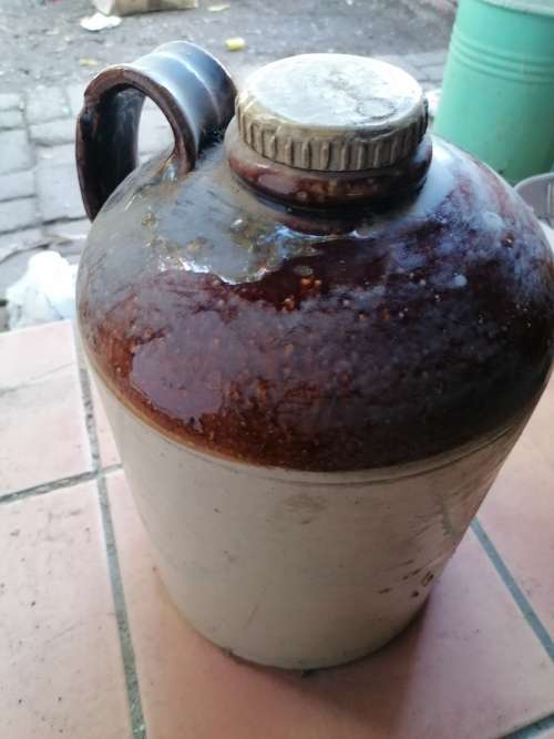 VINTAGE CERAMIC FLAGON WITH STOPPER