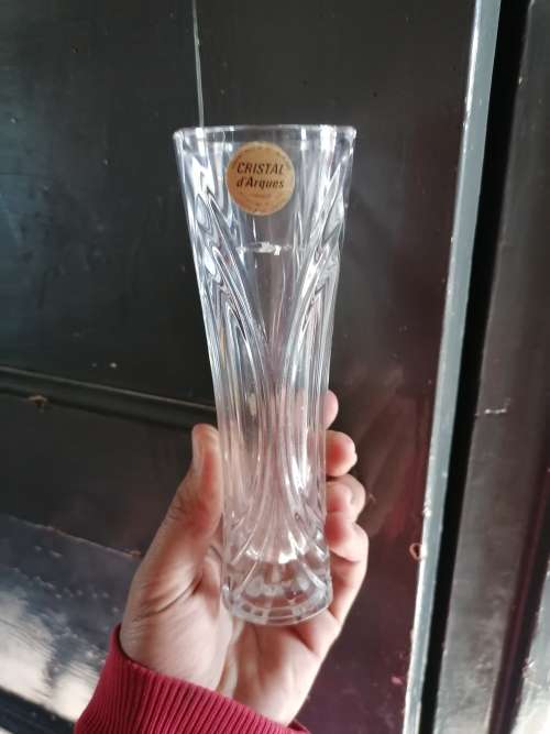 French `Cristal d` Arques` Genuine Lead Crystal Flower Vase