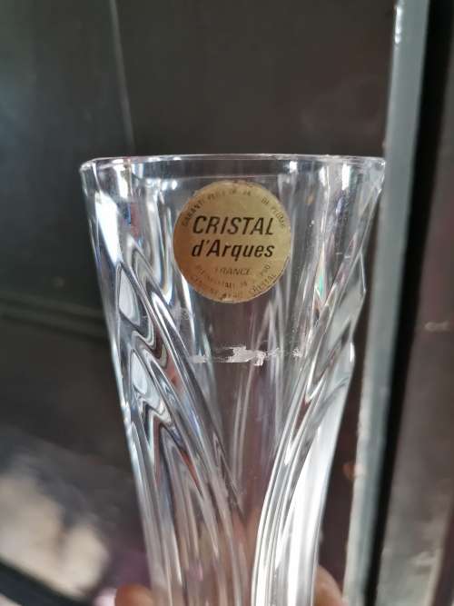 French `Cristal d` Arques` Genuine Lead Crystal Flower Vase