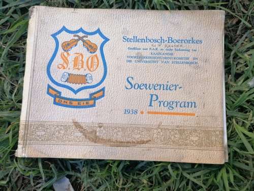stellenbosch boerorkes souvenier program 1938