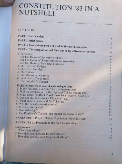 GRONDWET `83 IN I NEUTEDOP Afrikaans and English