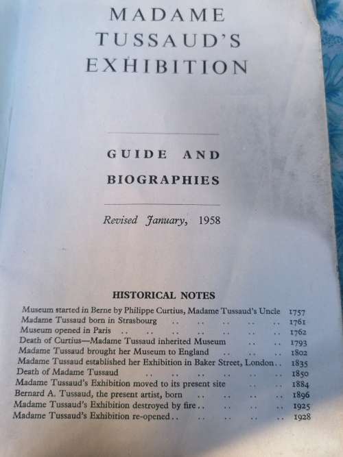 Madame Tussaud`s guide&biography
