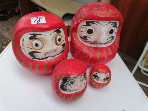 Daruma Dolls. Condition as per picture. One is limited edition