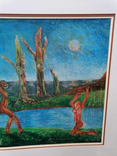 Very rare a original Sfiso Ka-Mkame painting, his work rarely come on auction