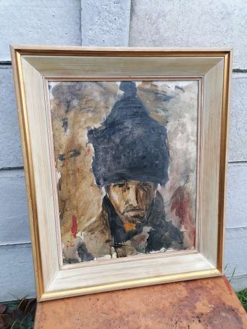 Rare find a original Marylski Jerzy Luszczewski (George) self portrait 1957