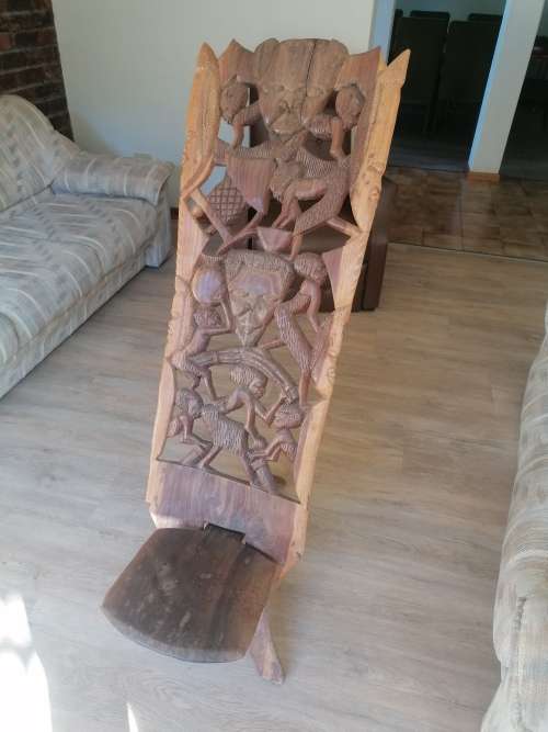African tribal hand carved chair
