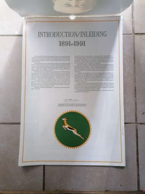 Springbok Centenary Commemorative Calendar 1891-1991