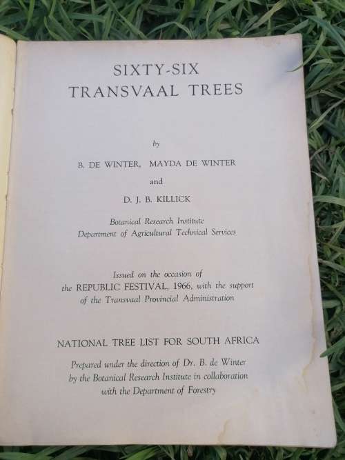 Sixty-Six Transvaal Trees De Winter b, De Winter M, Killick D J B