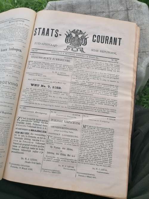 Rare find complete 1891&1892 STAATSCOURANT ZAR