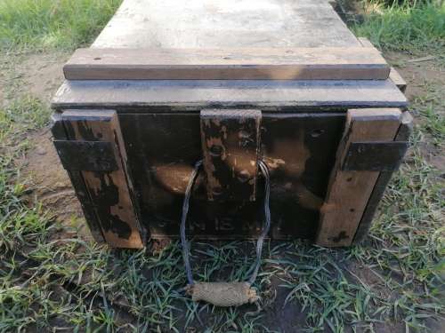 SADF era transit box for the co-axial sighting telescope number 18 Mark 1.