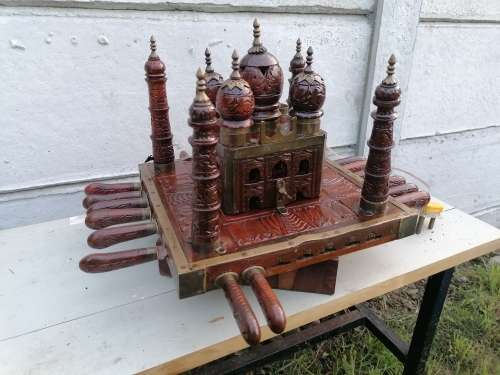 MASSIVE Vintage Original Carving Indian Antiques set not complete. The lamp is working