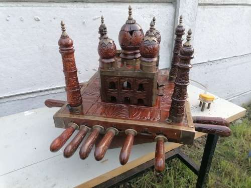MASSIVE Vintage Original Carving Indian Antiques set not complete. The lamp is working