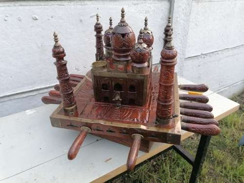 MASSIVE Vintage Original Carving Indian Antiques set not complete. The lamp is working