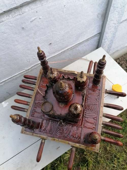MASSIVE Vintage Original Carving Indian Antiques set not complete. The lamp is working