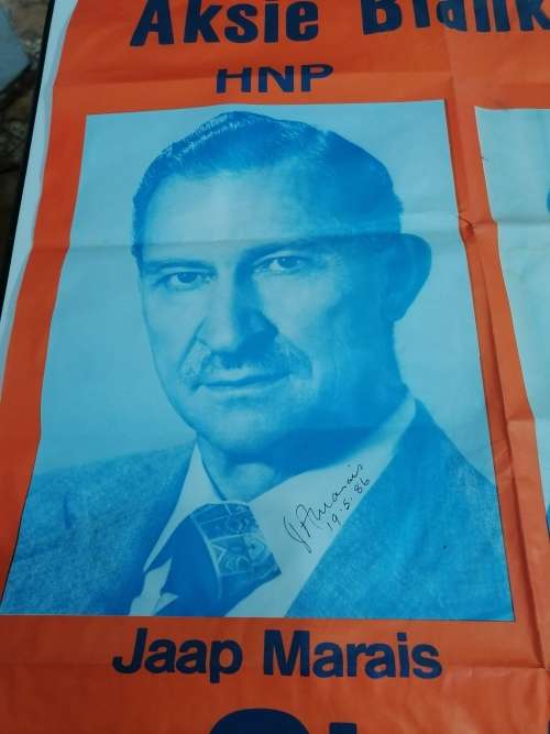 RARE HIGHLY COLLECTIBLE FOUND  51CM X76CM BIG  1986 KP JAAP MARAIS AND HNP FERDIeaders sighed poster