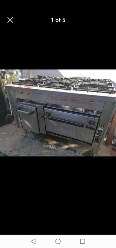 Large and heavy industrial gas stove