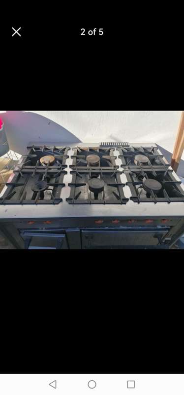 Large and heavy industrial gas stove