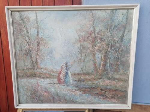 stunning oil on board painting by Marie Charlot