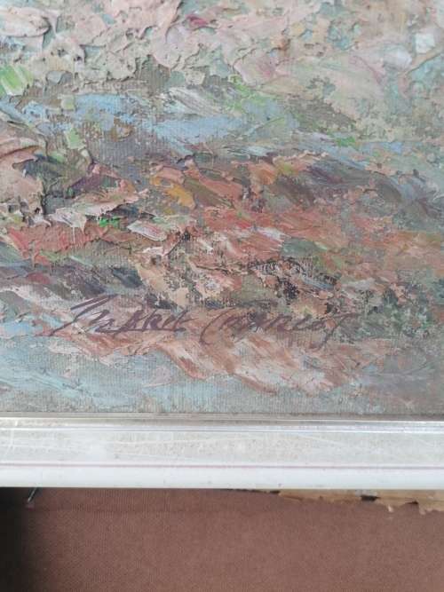 stunning oil on board painting by Marie Charlot
