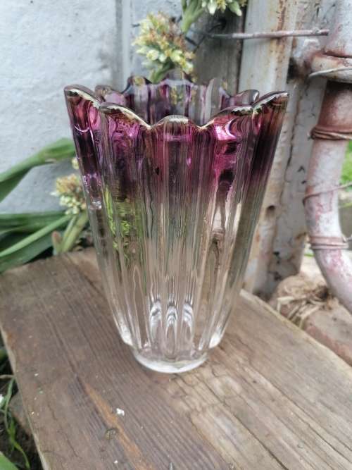 Vintage murano vase. Some cracks in the inside of the glass