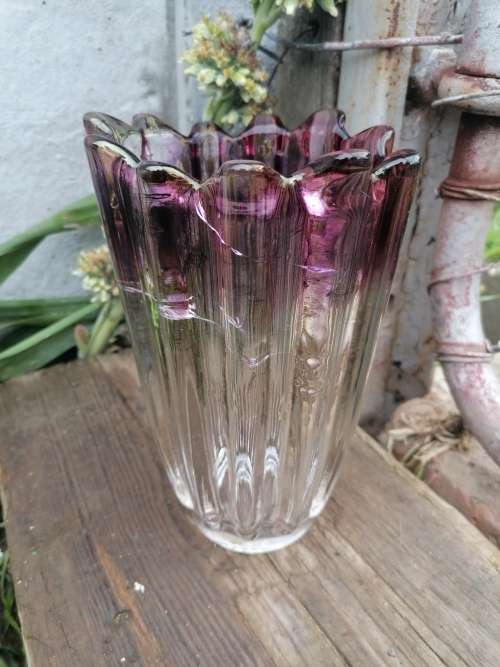 Vintage murano vase. Some cracks in the inside of the glass