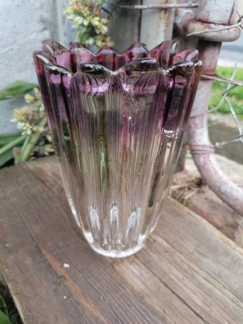 Vintage murano vase. Some cracks in the inside of the glass