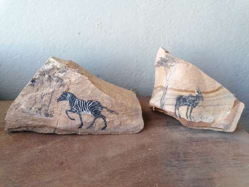 2 lovely painting on rock