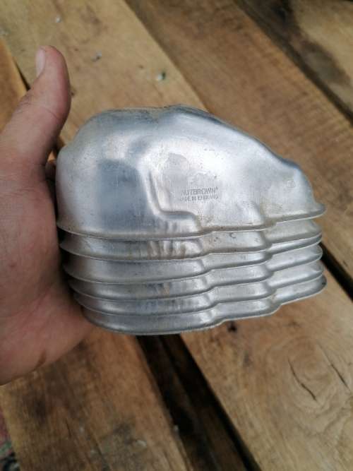 6 Vintage Aluminium Metal Jelly Baking Nutbrown Molds Rabbit Shaped