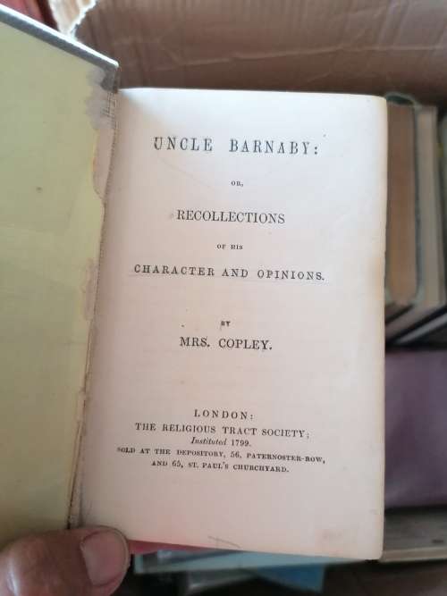 Uncle Barnaby: Or, Recollections of his Character and Opinions COPLEY, Mrs.