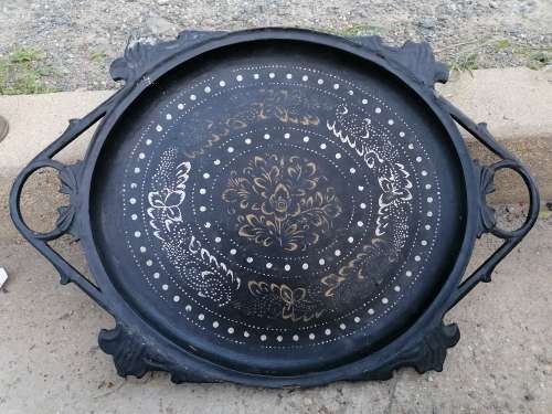 Antique BURMESE LACQUERWARE TRAY.