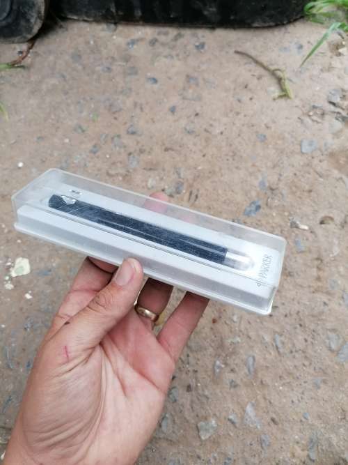 Parker pen. Needs ink. Marked `HE IS OUR PEACE