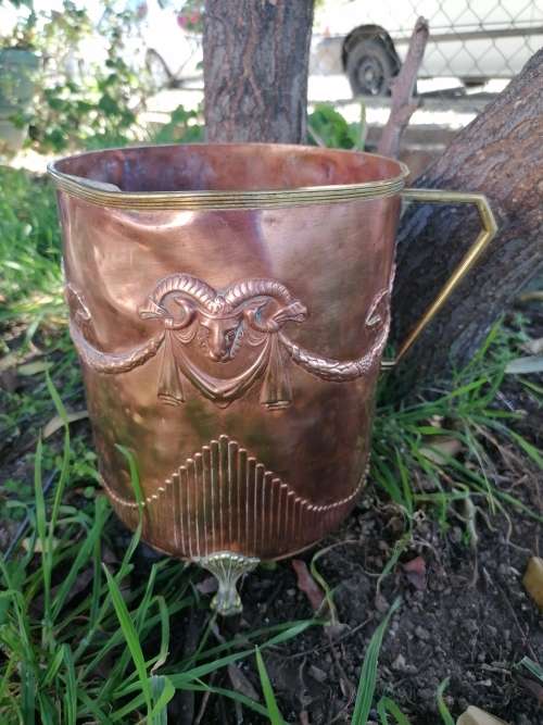 RARE FIND. Carl Deffner Esslingen Copper Planter Cache Pot Plantpot Art Nouveau
