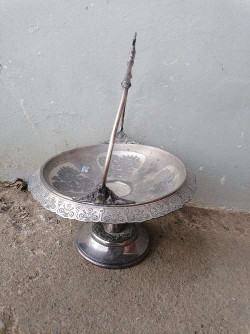 Antique Aesthetic Castor Stand marked 1770 hard white metal