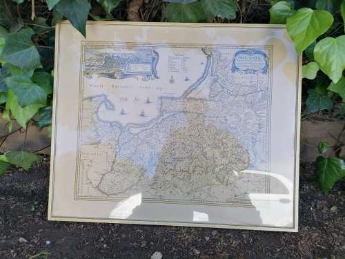 Antique PRUSSIA EXIMIA CURA CONSCRIPTA PER  CASPARUM HENNEBERCH ERLICHENSEM et denuo edita map.